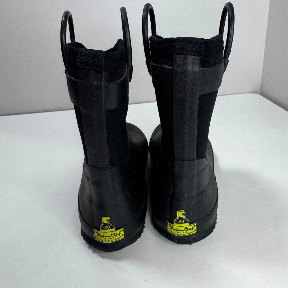 Western Chief Boys 4 Black Neoprene Waterproof Winter Boots Cold Rated -20°F